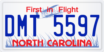 NC license plate DMT5597