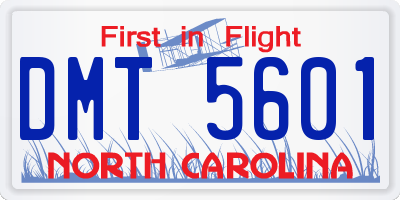 NC license plate DMT5601