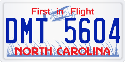 NC license plate DMT5604