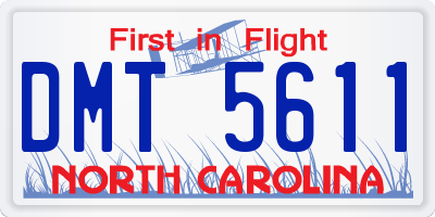 NC license plate DMT5611