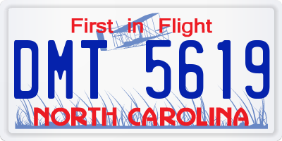 NC license plate DMT5619