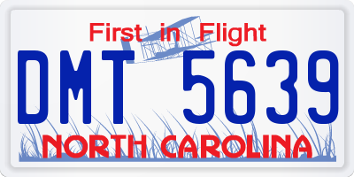 NC license plate DMT5639