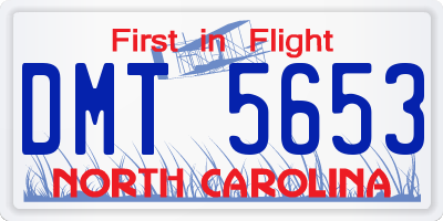NC license plate DMT5653