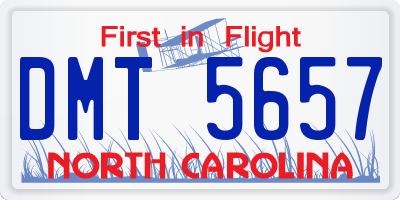 NC license plate DMT5657
