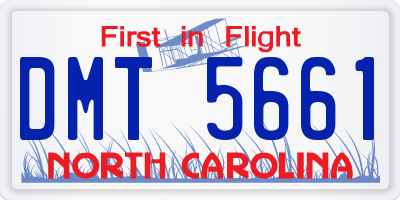 NC license plate DMT5661