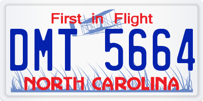 NC license plate DMT5664