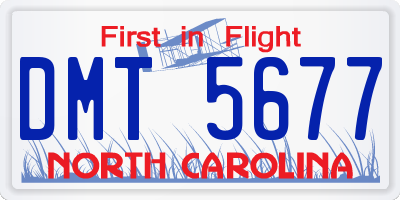 NC license plate DMT5677