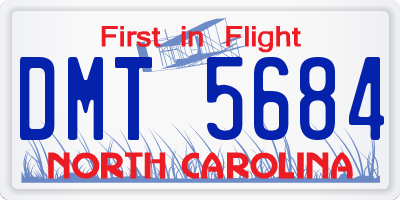 NC license plate DMT5684