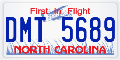 NC license plate DMT5689