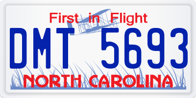 NC license plate DMT5693