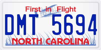 NC license plate DMT5694