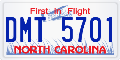 NC license plate DMT5701