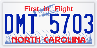 NC license plate DMT5703