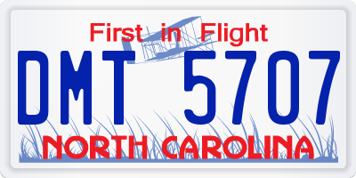 NC license plate DMT5707