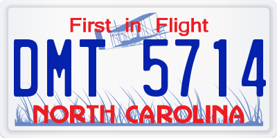 NC license plate DMT5714