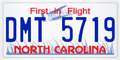 NC license plate DMT5719