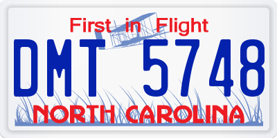 NC license plate DMT5748