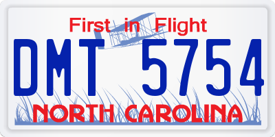 NC license plate DMT5754
