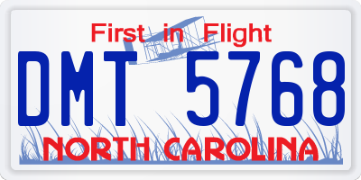 NC license plate DMT5768