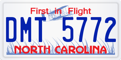 NC license plate DMT5772