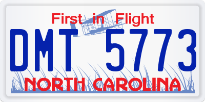 NC license plate DMT5773