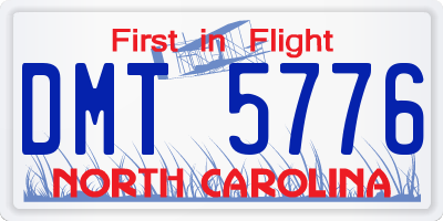 NC license plate DMT5776