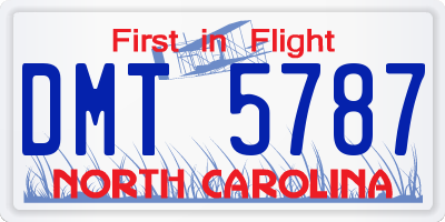 NC license plate DMT5787