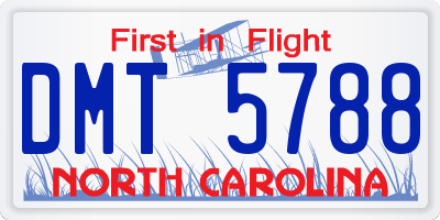 NC license plate DMT5788