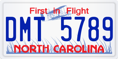 NC license plate DMT5789
