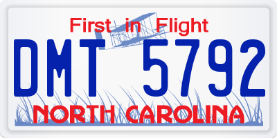 NC license plate DMT5792