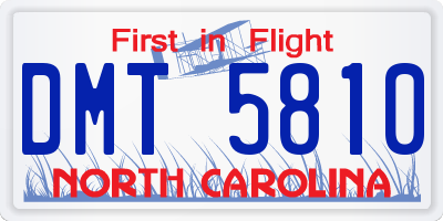 NC license plate DMT5810