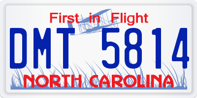 NC license plate DMT5814