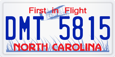 NC license plate DMT5815