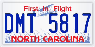 NC license plate DMT5817