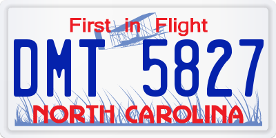 NC license plate DMT5827