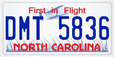 NC license plate DMT5836