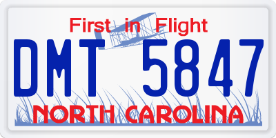 NC license plate DMT5847