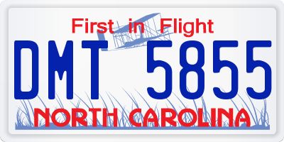 NC license plate DMT5855