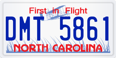 NC license plate DMT5861