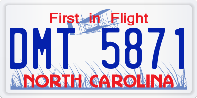 NC license plate DMT5871