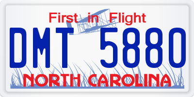 NC license plate DMT5880
