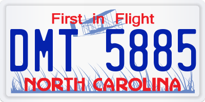 NC license plate DMT5885
