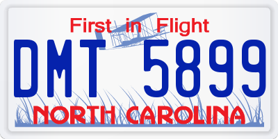 NC license plate DMT5899
