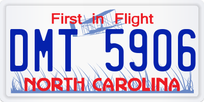 NC license plate DMT5906