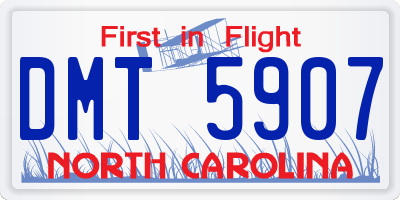 NC license plate DMT5907