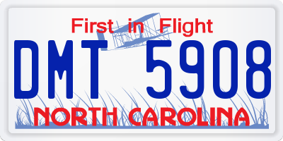 NC license plate DMT5908