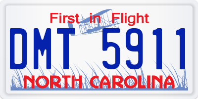 NC license plate DMT5911