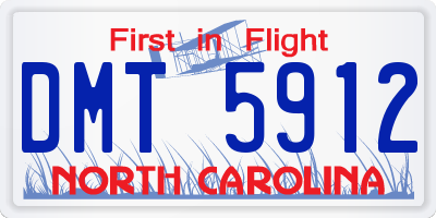 NC license plate DMT5912