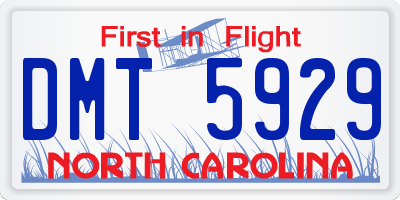NC license plate DMT5929