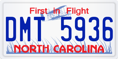 NC license plate DMT5936